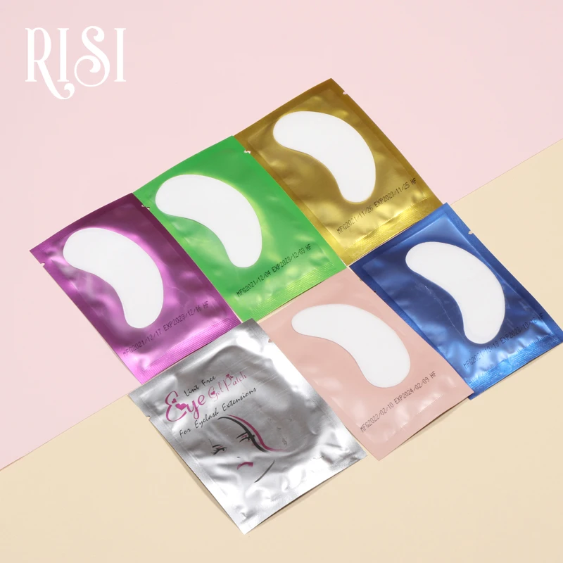 RISI 20/50Bag Eyelash Extension Paper Patches For Eye Stickers Hot Eyelash Under Eye Pads Eye Paper Patches Tips Sticker Wraps