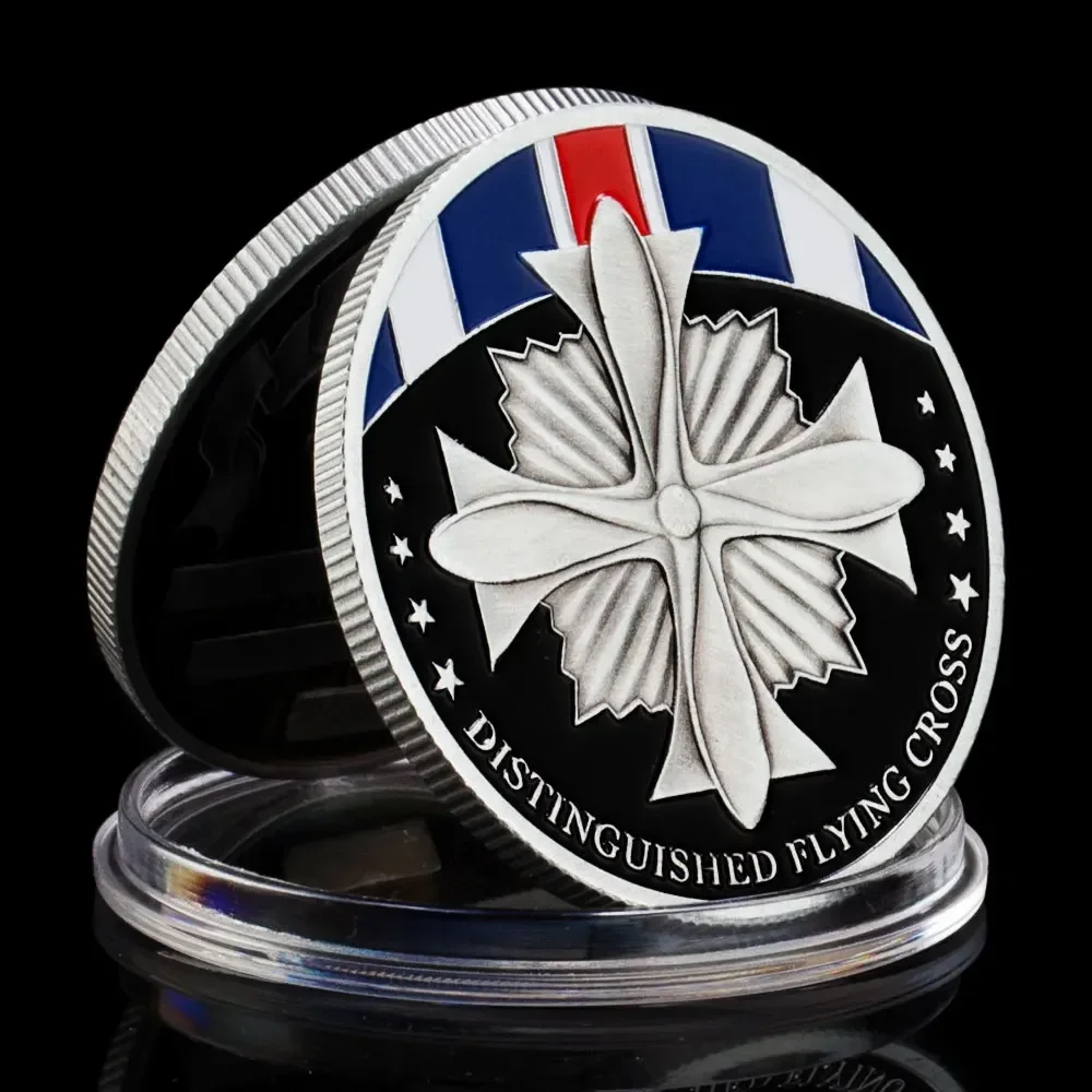 American Distinguished Flying Cross Souvenirs Coin Antique Silvery Plated Military Fans Commemorative Coins