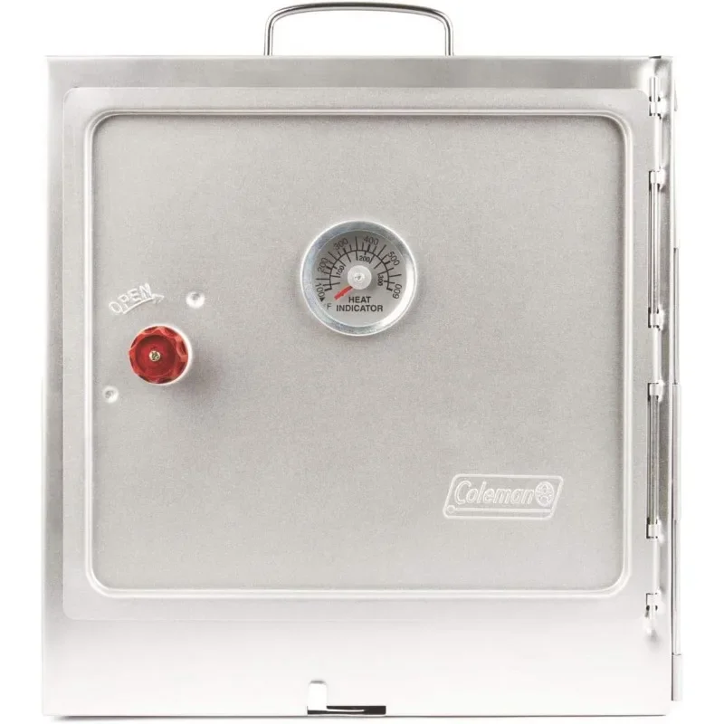 Portable Camping Oven with Thermometer & Adjustable 10 Sq. In. Rack, Designed to Sit on Top of Camp Stoves or Fire