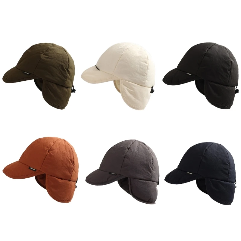 Down Hat Trapper Hat Simple Solid Color for Outdoor Trapper Hat Ushanka Hat Cold Weather Insulated Outdoor for Skiing