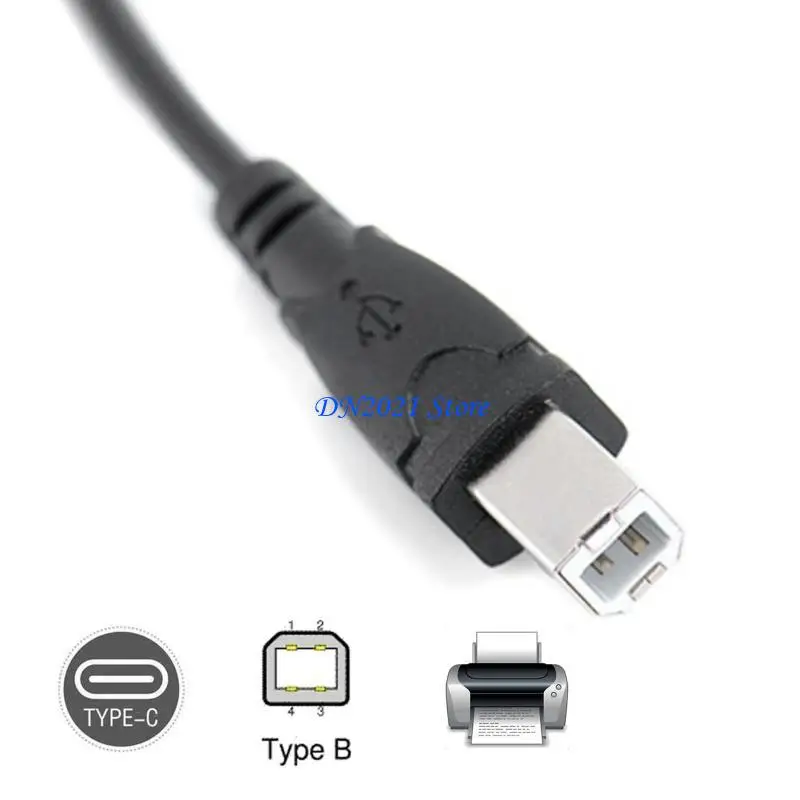 F3KE High Speed USB Printer Cord Type C to 2.0 B Cable Scanner Cord USB C Cable