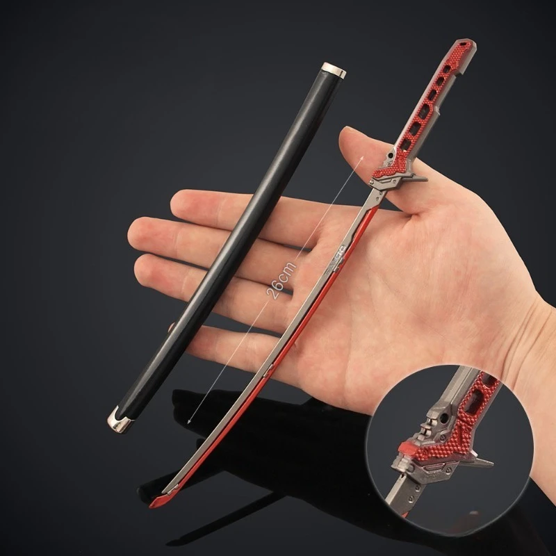 26 cm/10.2in Arena Breakout Thermische Warrior Zwaard Reparatie Legering Schede Spel Wapens Model Metalen Zwaard Speelgoed Ornament Desktop display