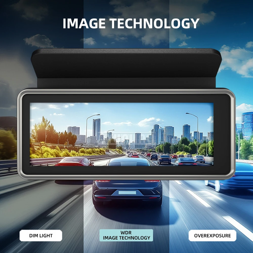 Dash Cam, Display Screen Phone Interconnect Front and Rear Dual Recording Night Vision Recorder