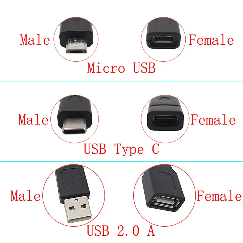 Cable de alimentación USB 2/4 Pin Micro USB 2,0 A tipo C, macho y hembra conector de Cable, Cable de extensión de carga de datos DIY, 30CM