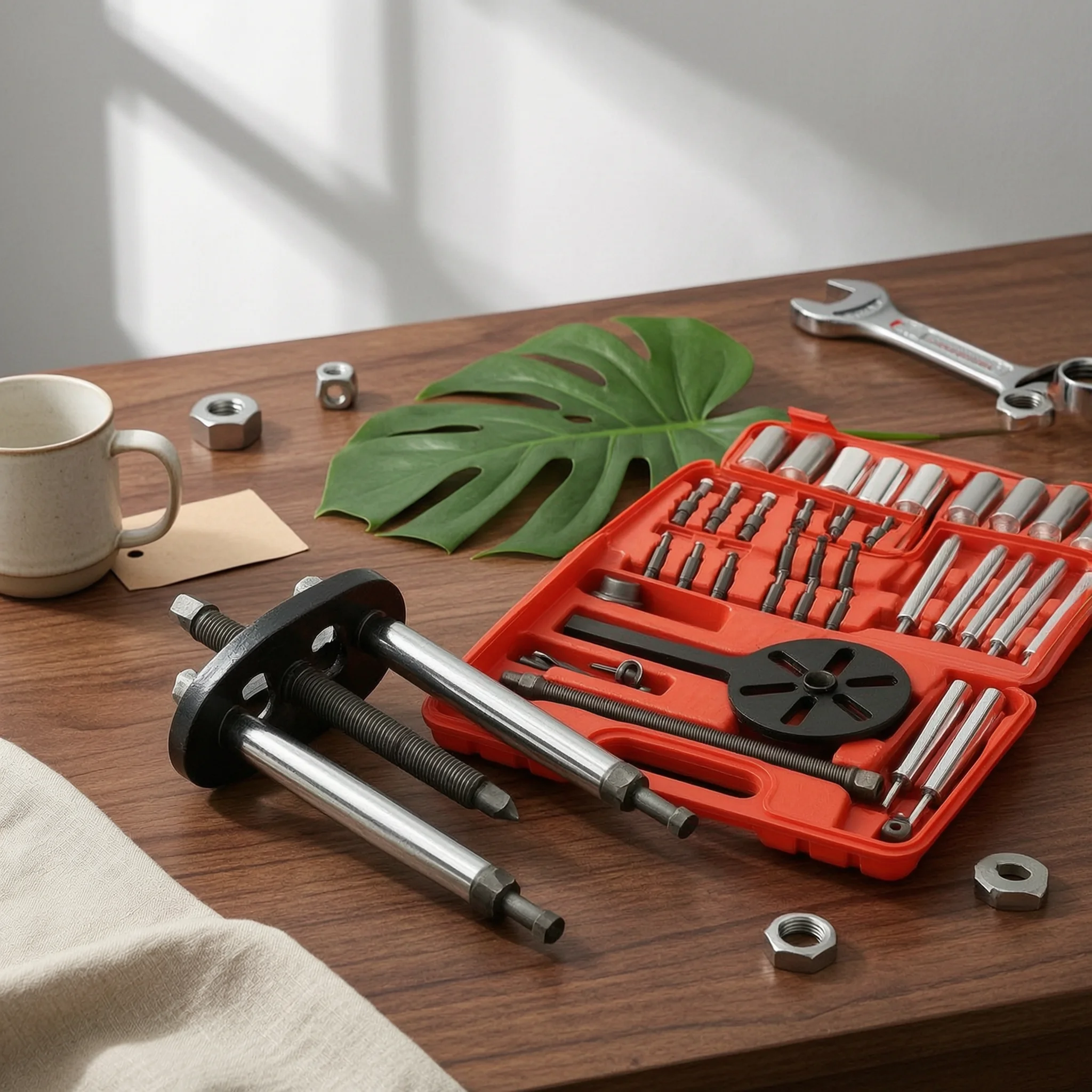 Inner Bearing Puller Kit Pull Rods Three-Jaw Bearing Puller Molded Case Metal