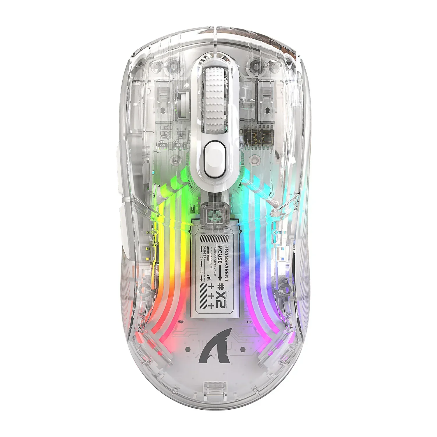 X2RGB luminous wireless Bluetooth three-mode transparent mouse, gaming e-sports mouse