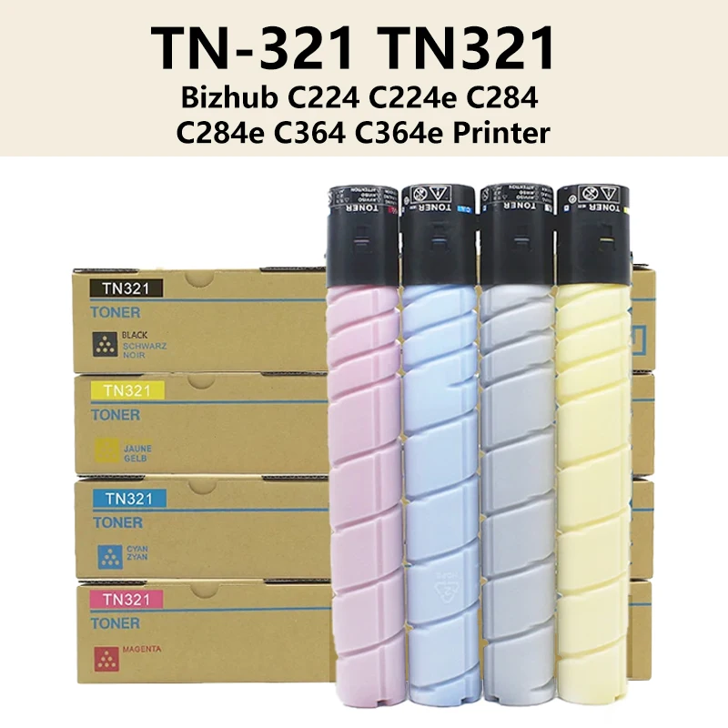 

TUHUO Compatible TN321 TN322 TN220 TN221 Toner Cartridge Replacement for Konica Minolta C224e C364e C284e C224 C364 Printer