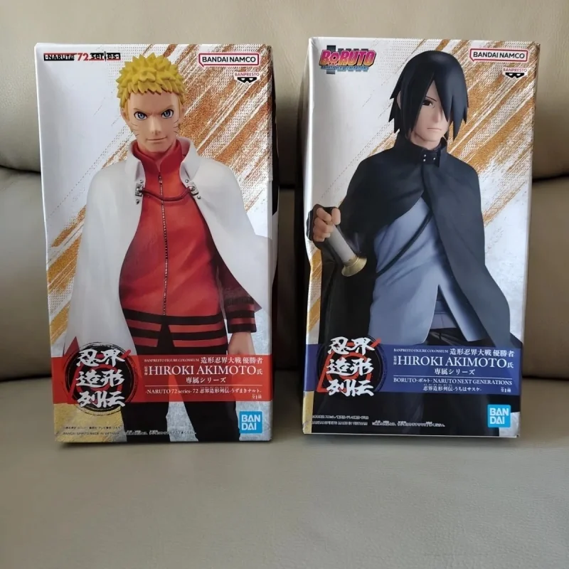 В наличии Оригинальные коллекционные аниме-фигурки Bandai Naruto Boruto: Новое поколение ниндзя, модели Саске Учиха и Узумаки