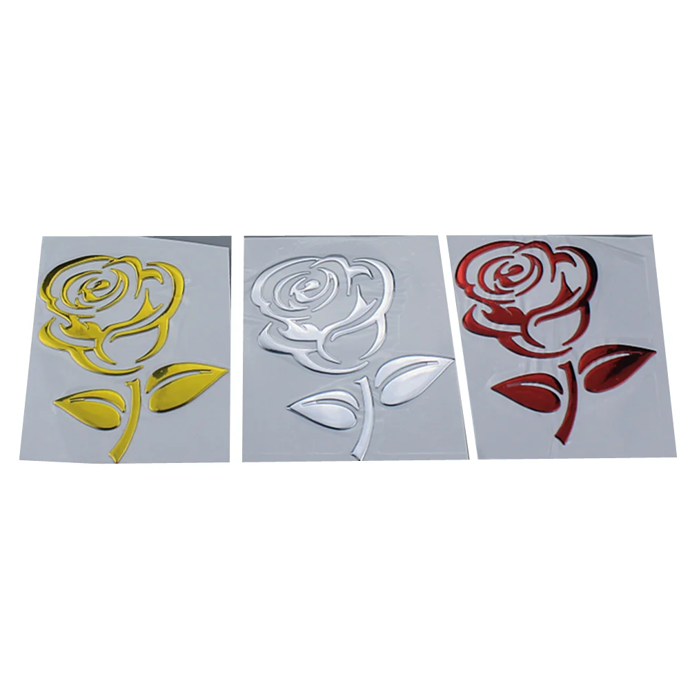 1pc Car Sticker Reflective 3D Cutout Rose Auto Sticker Body Decor Universal ATV Dual Sport bike Atv Scooter Offroad Cafe Racer