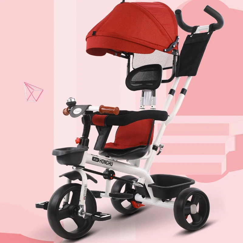 Baby Bicycle Three Wheels StrolleWith Awning 1-6 Year Old Multifunction Folding Children\'s Tricycle kids Bike