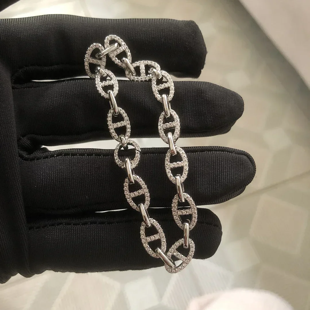 

Популярные ювелирные изделия, высококачественный серебряный браслет S925 для женщин и мужчин. Модные свадебные украшения, аксессуары. Романтическое предложение, подарок