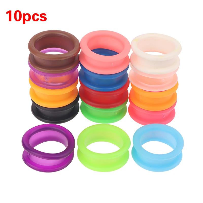 10Pcs/set Soft Silicone Ring For Salon Barbers Professional Barber Hair Shears Scissors Finger Rings Grips Inserts