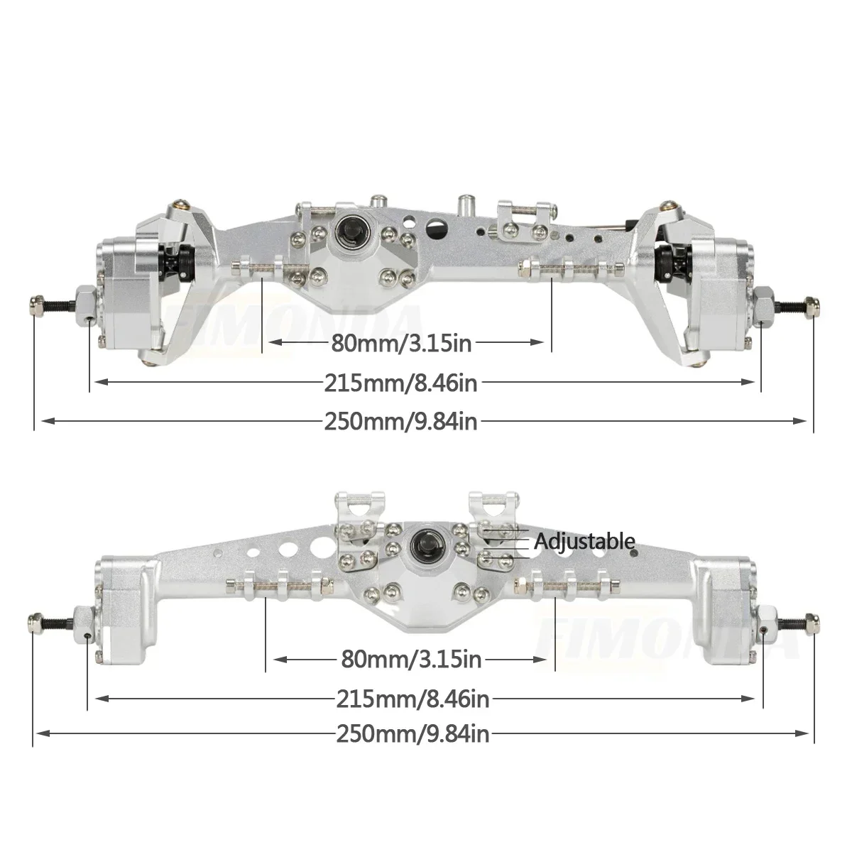 Aluminum Alloy Front Rear F9 Portal Axle with Constant Velocity Driveshift for 1/10 RC Crawler Axial Capra 1.9UTB Cheater Rigs