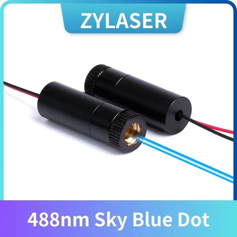 

1PCS 488nm Sky Blue Adjustable Focus 12X45mm Glass lens 10mw 30mw 50mw Laser Module For Marking Machine Alignment Laser