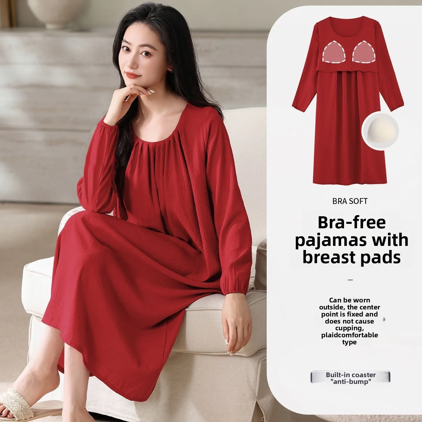 Frühling Herbst Damen Casual Loungewear Gepolstertes Schlafkleid Mädchen Damen Übergröße Langarm-Set Weiche Hauskleidung Locker für Teenager