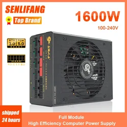 1600W ATX 3.0 PC Power Supply 14MM Fan Support Dual CPU PSU Professional E-Sports Video Gamer Power Source PCIe 5.0 Unit