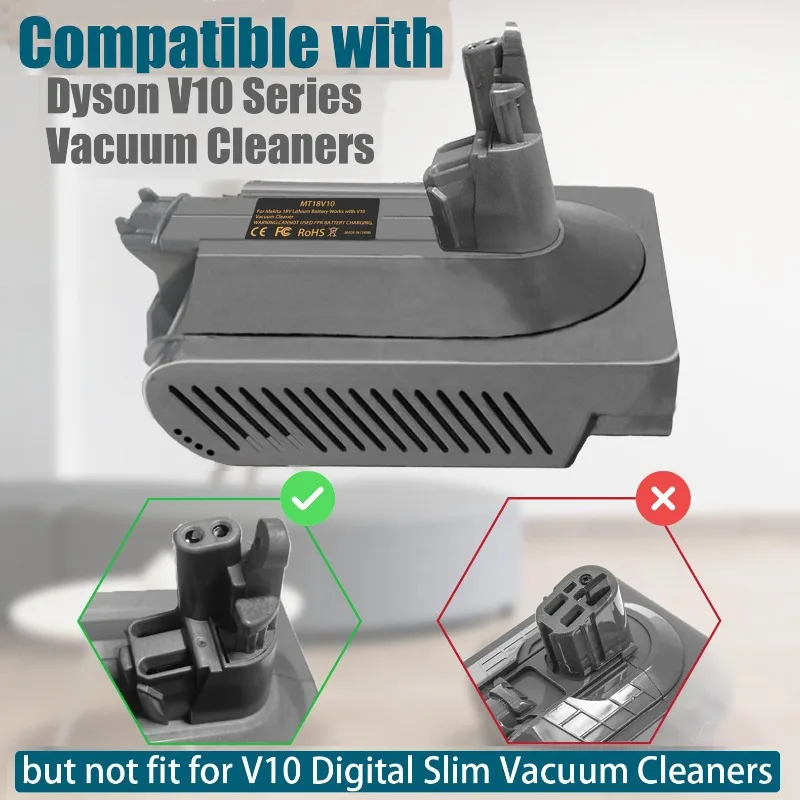 Adaptateur de batterie MT18V10 pour Dyson V10 pour batterie au Lithium Makita 18V, conversion en pour aspirateur cyclonique Animal Dyson V10