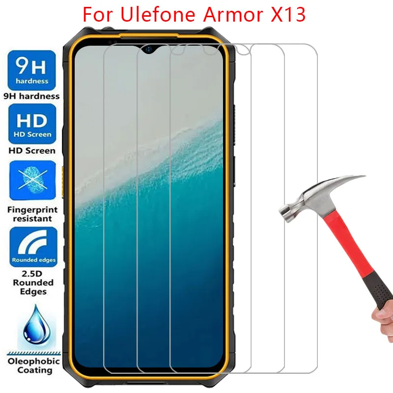 Phone Case for Ulefone Armor X13 Tempered Glass Screen Protector on ArmorX13 X 13 13X Back Cover 360 X13Case