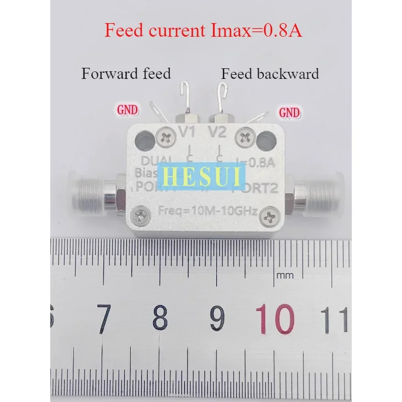 10M-10G RF straightener SMA DC bidirectional feed coaxial bias 800mA