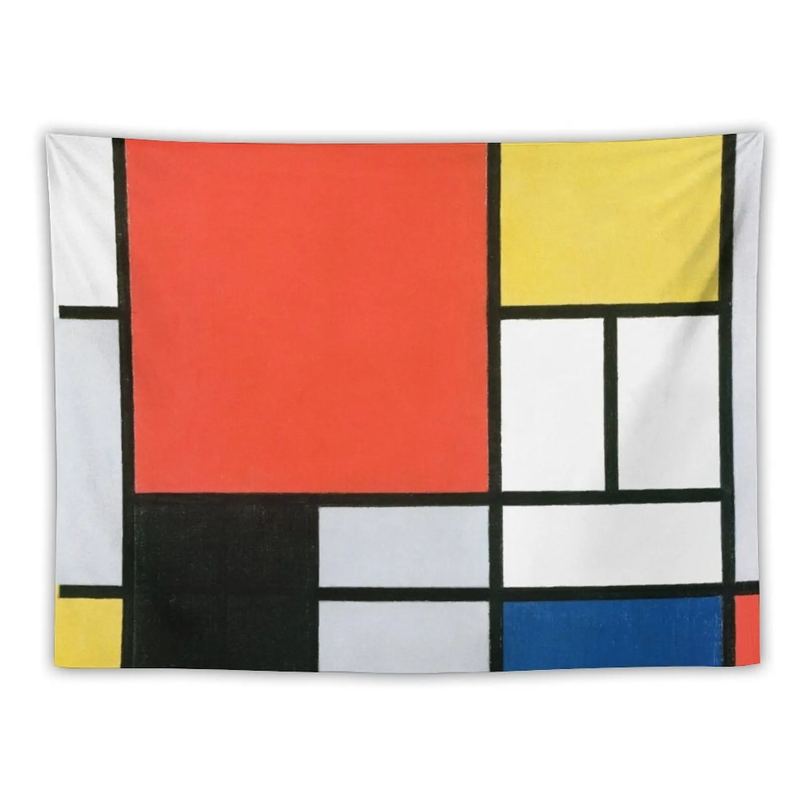 

Composition in Red, Yellow, Blue, and Black (High Resolution), Mondrian Tapestry Art Mural Room Design Tapestry