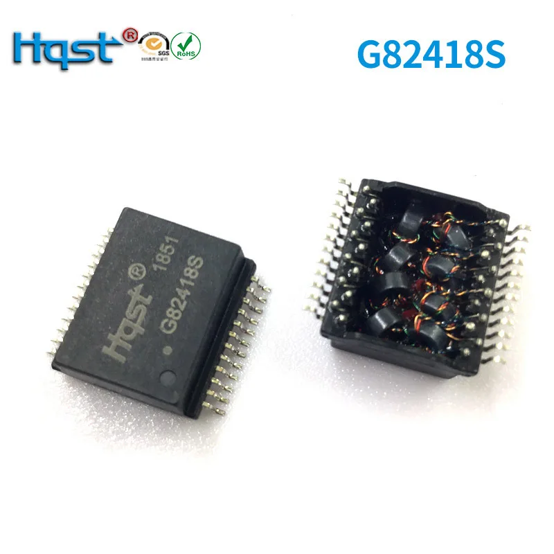 Industrial Gigabit Network Isolation Filter Single-Port 24-Pin LAN Transformer| G82418S Model | Firewall & Lightning Protection