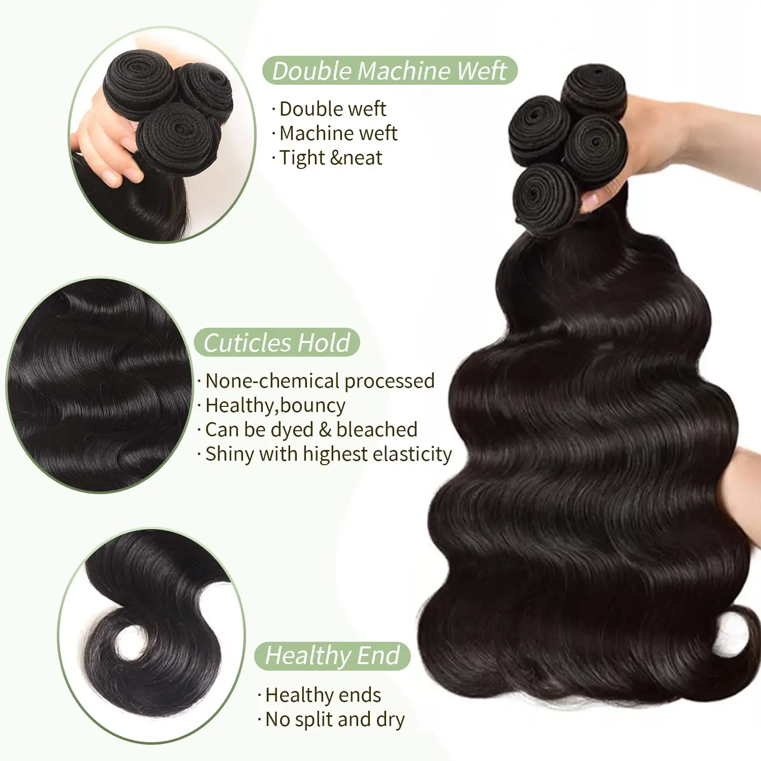 10A Human Hair Bundles 14 16 18 20 Inch Body Wave Bundles Human Hair Brazilian Bundles Human Hair