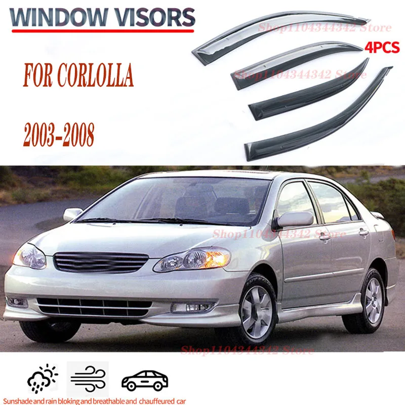 

For CORLOLLA 2003-2008 Window visors Rain water prevention; Covering the sunlight; Anti fog; Snow prevention