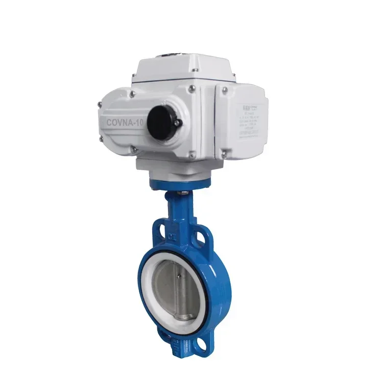 4-20ma التحكم في تدفق المياه الحديد الزهر 2/3/4/6/8/10/12/24 بوصة رقاقة نوع المحرك الكهربائي بمحركات صمام الفراشة