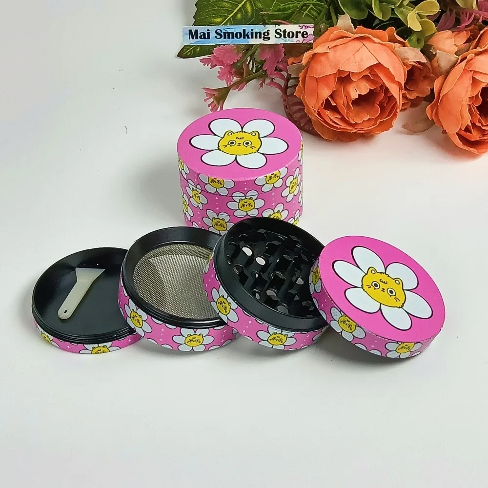 2in زهرة عشب طاحونة معدنية 4-layer الملح هاون مدقة مطحنة التوابل دليل الفلفل التبغ الخام العشب طاحونة الدخان السجائر أداة #1