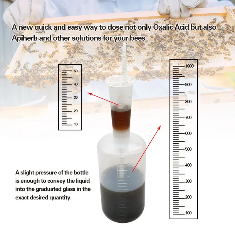 Beehive Automatic Oxalic Acid Dose Distributor Beekeeping Acid Dropping Bottle disinfection and sterilization Dose Bottle