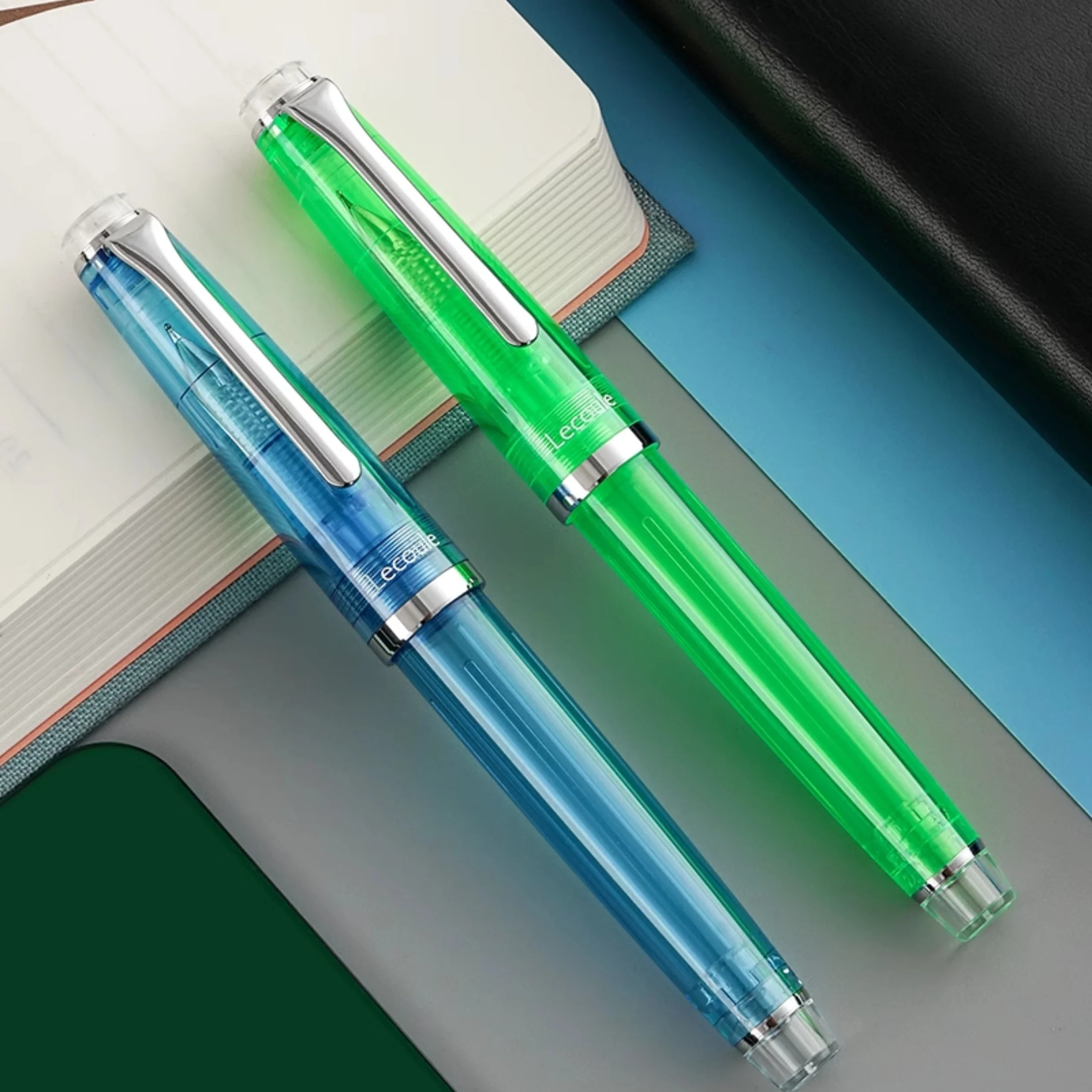 

Hot Original Sailor Transparent Fountain Pen Transfer Stone Limited Color Blue Green Resin Writing White Four Seasons Pens