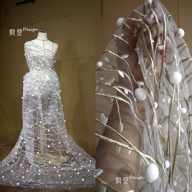 

1 ярд креативная вышитая сетка дизайнерская ткань одежда оптовая продажа ткань на метр для шитья Diy полиэфирный материал