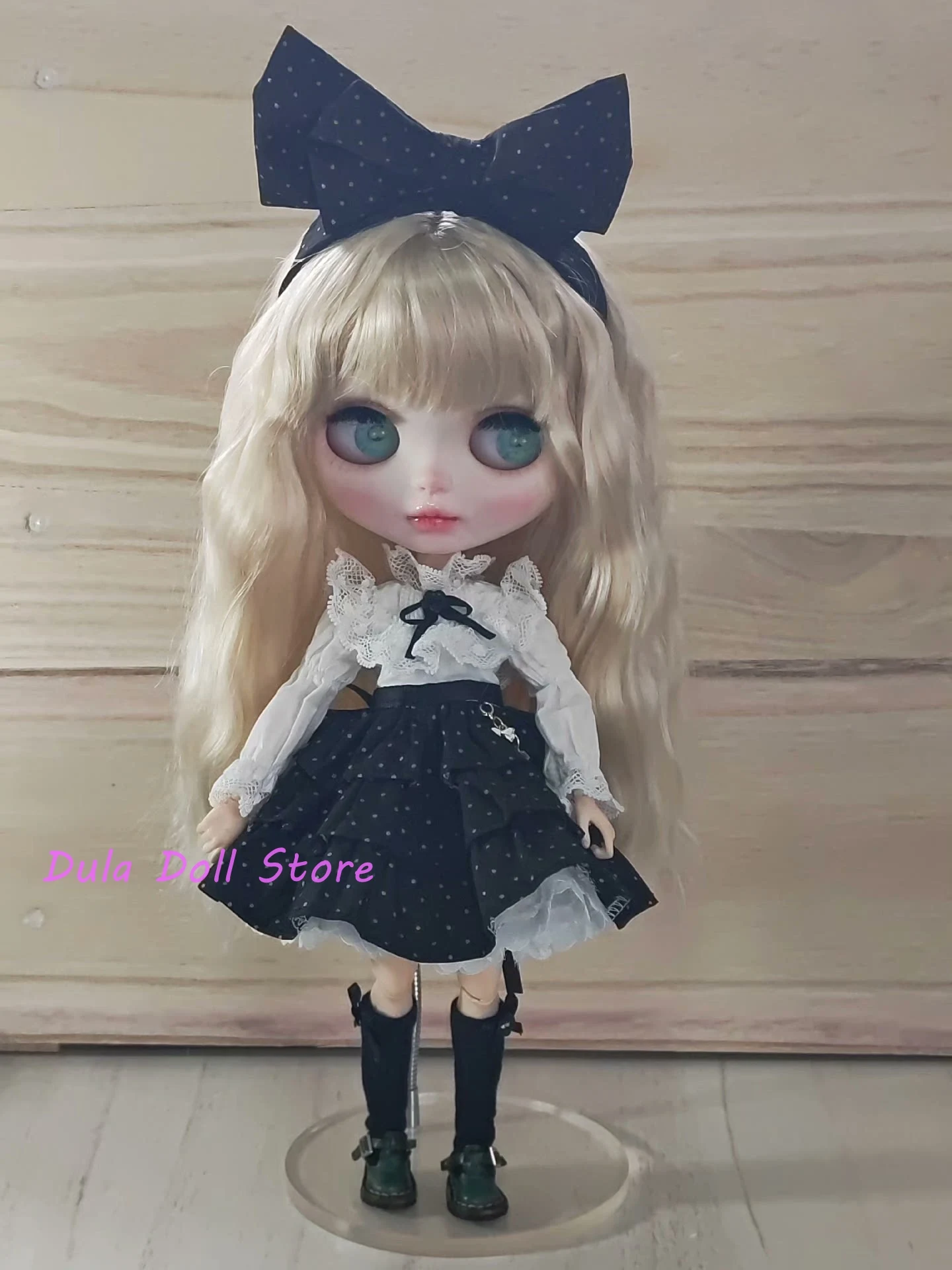 

Dula Doll Clothes for Blythe Black polka dot triple cake skirt set ob24 ob22 Diandian Azone JerryB 1/6 Bjd Doll Accessories
