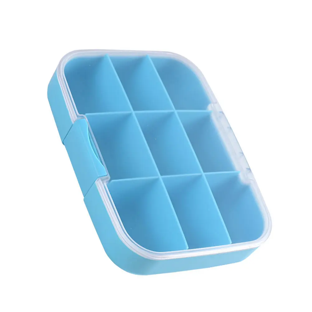 

Multi-Grid Organizer with Large Capacity ABS Silicone Medicine for Travel Dispensing Tablet Case Storage