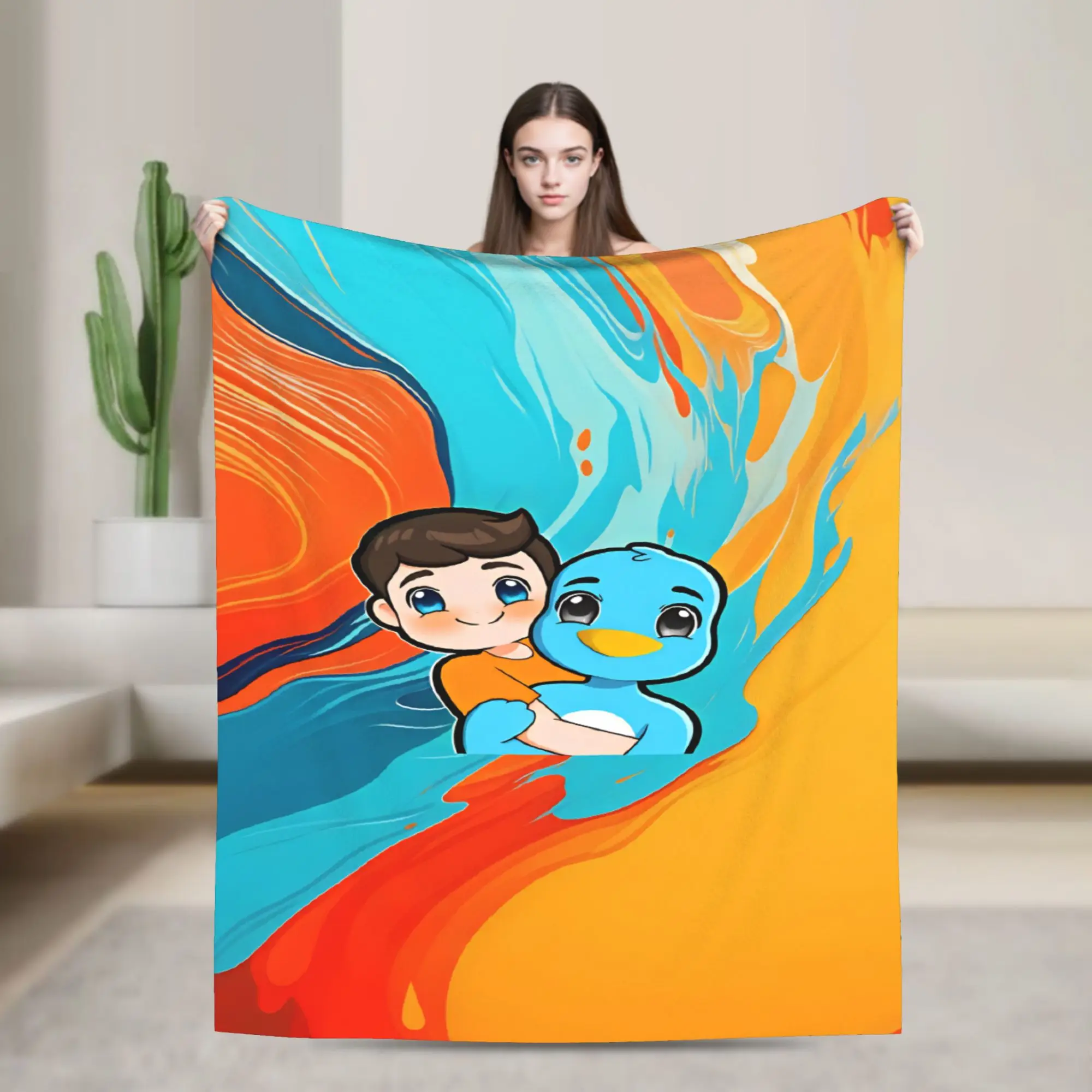 Milo And Chip Blanket  Travel Office Flannel Throw Blanket For Living Room Super Soft Design Quality Bedspread Gift