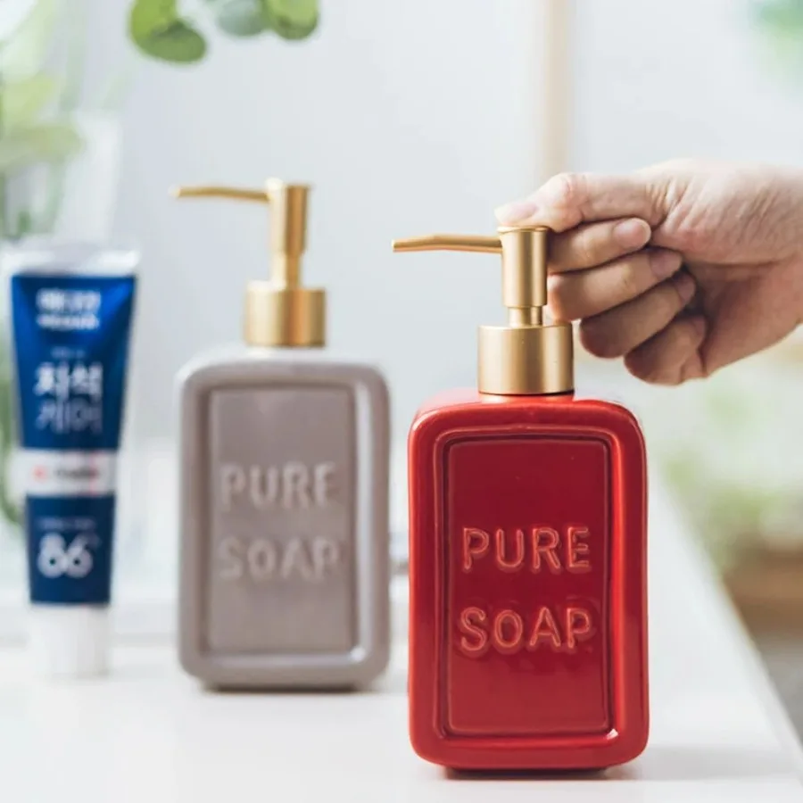 Badezimmer Hotel Keramik Pumpspender für Duschgel Küche Tragbarer Seifenspender Flasche Reise-Lotion Küchen-Flüssigseifenspender LY60