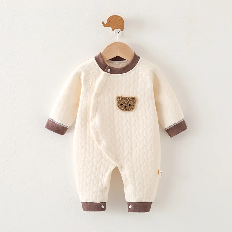 AYNIGIELL Baby Jumpsuit, Autumn Cotton Outdoor Wear, Newborn Pure Cotton Baby Clothes for Men and Women Winter Warm Clothes
