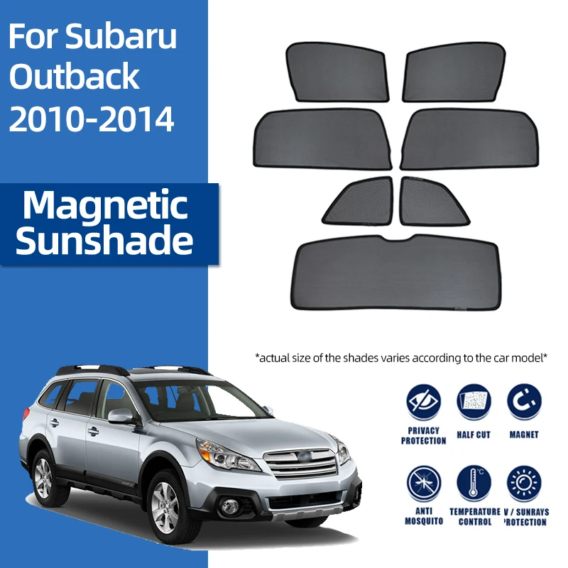 

For Subaru Outback BR 2010-2014 Magnetic Car Sunshade Shield Front Windshield Curtain Rear Side Baby Window Sun Shade Visor