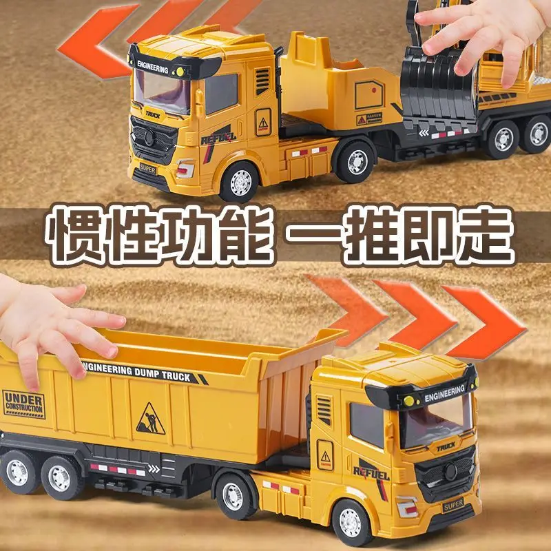 Camion da costruzione Miscelatore Camion Rimorchio Gru Bambini Modello inerziale Escavatore Giocattolo Ragazzo Giocattolo Regalo