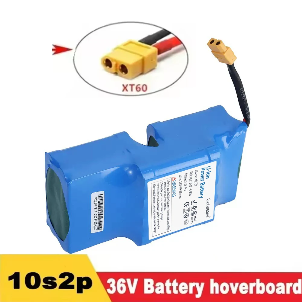 2026 36V 4400mAh 10S2P Lithium Battery Pack With XT60 Plug For Self Balancing Electric Scooter Hoverboard Single Wheel Unicycle
