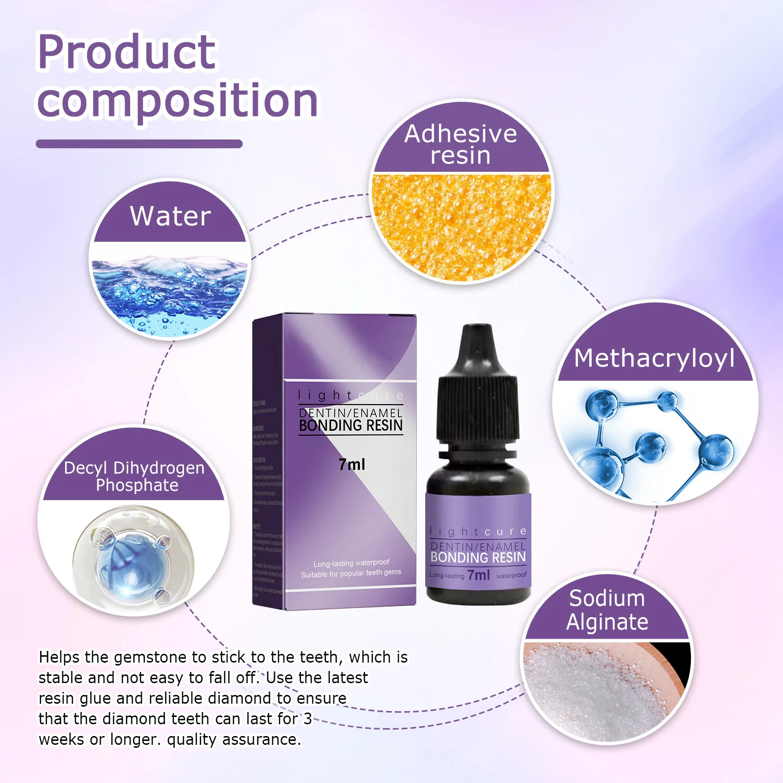 7 ml Tooth Gem Glue Dental Adhesive for Tooth Gems Diamond Kit Glue Teeth Crystal Jewelry Sturdy Tooth Jewelry Orthodontic Gel