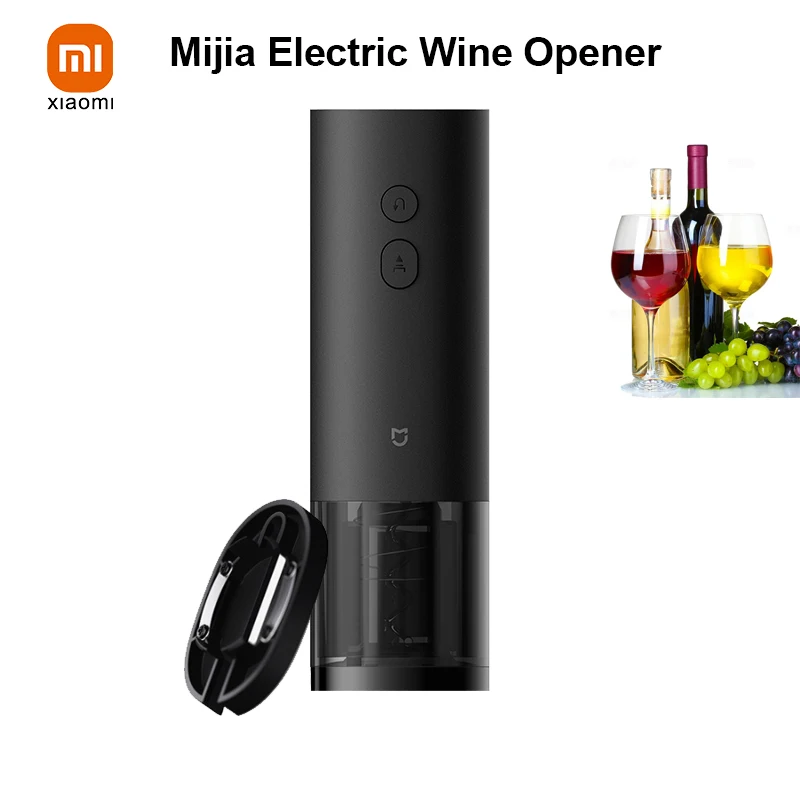 XIAOMI Mijia Electric Wine Opener Portable Automatic Red Wine Bottle Corkscrew Foil Cutter  for Kitchen Dry Battery Power