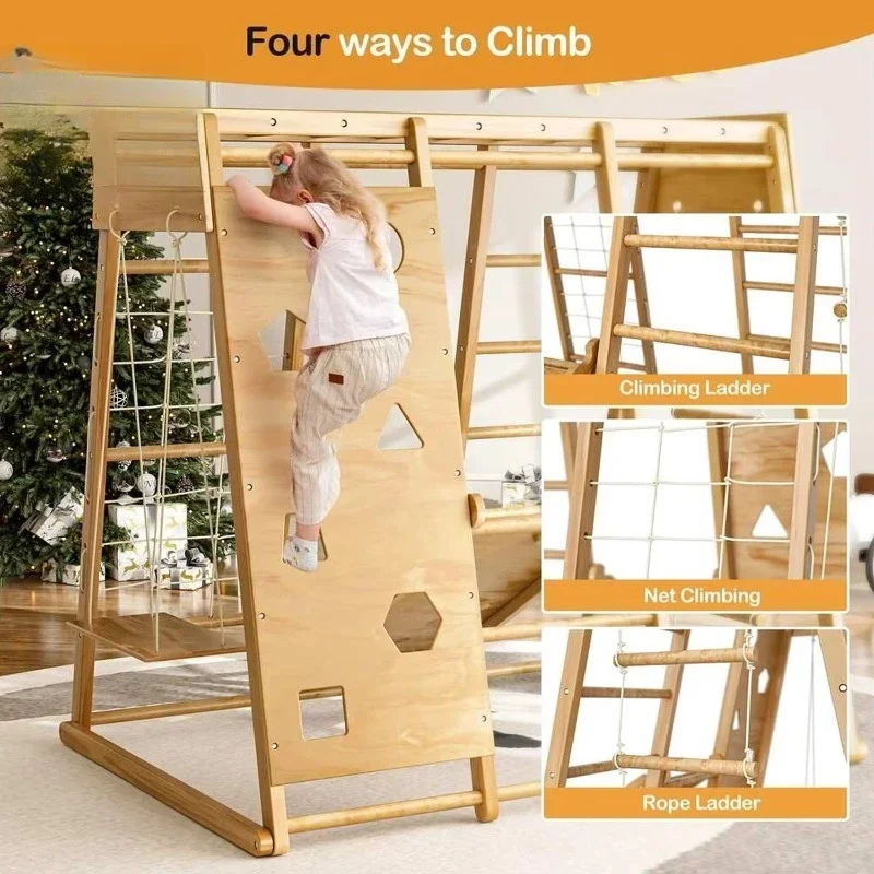 Wooden Playground Children's Wooden Jungle Gym Playground Indoor Children's Wooden Playground Climbing Frame