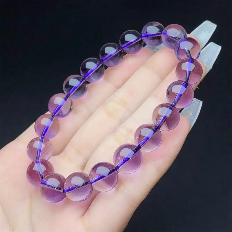 10MM Natural Amethyst Bracelet Crystal Bracelet Real Healing Fashion Handring Fine Jewellery Gift 1pcs