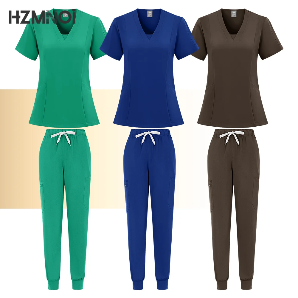 Uniforme d'hôpital pour animaux de compagnie avec poche, vêtements de travail à col en V pour femmes, uniformes d'infirmière