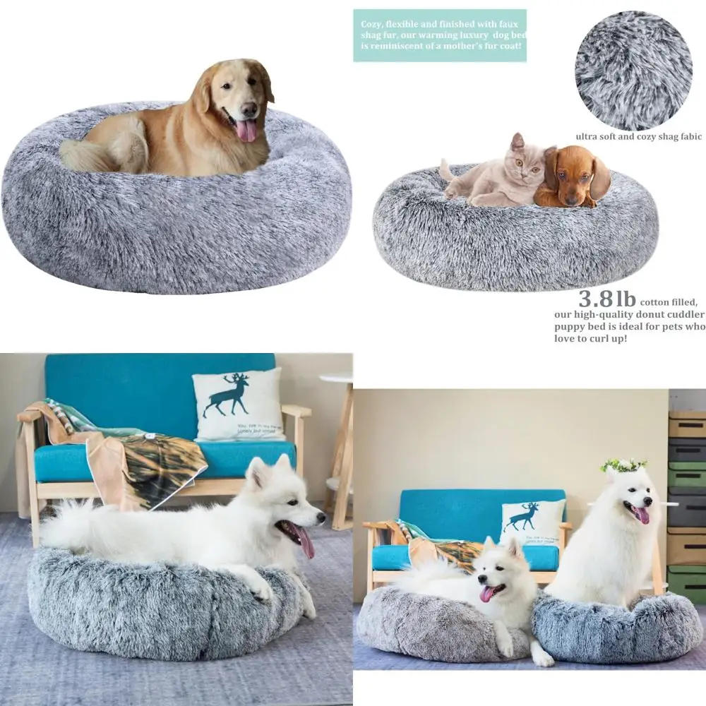 

soft gradient cuddler dog bed, washable for small to medium dogs (23" or 30")