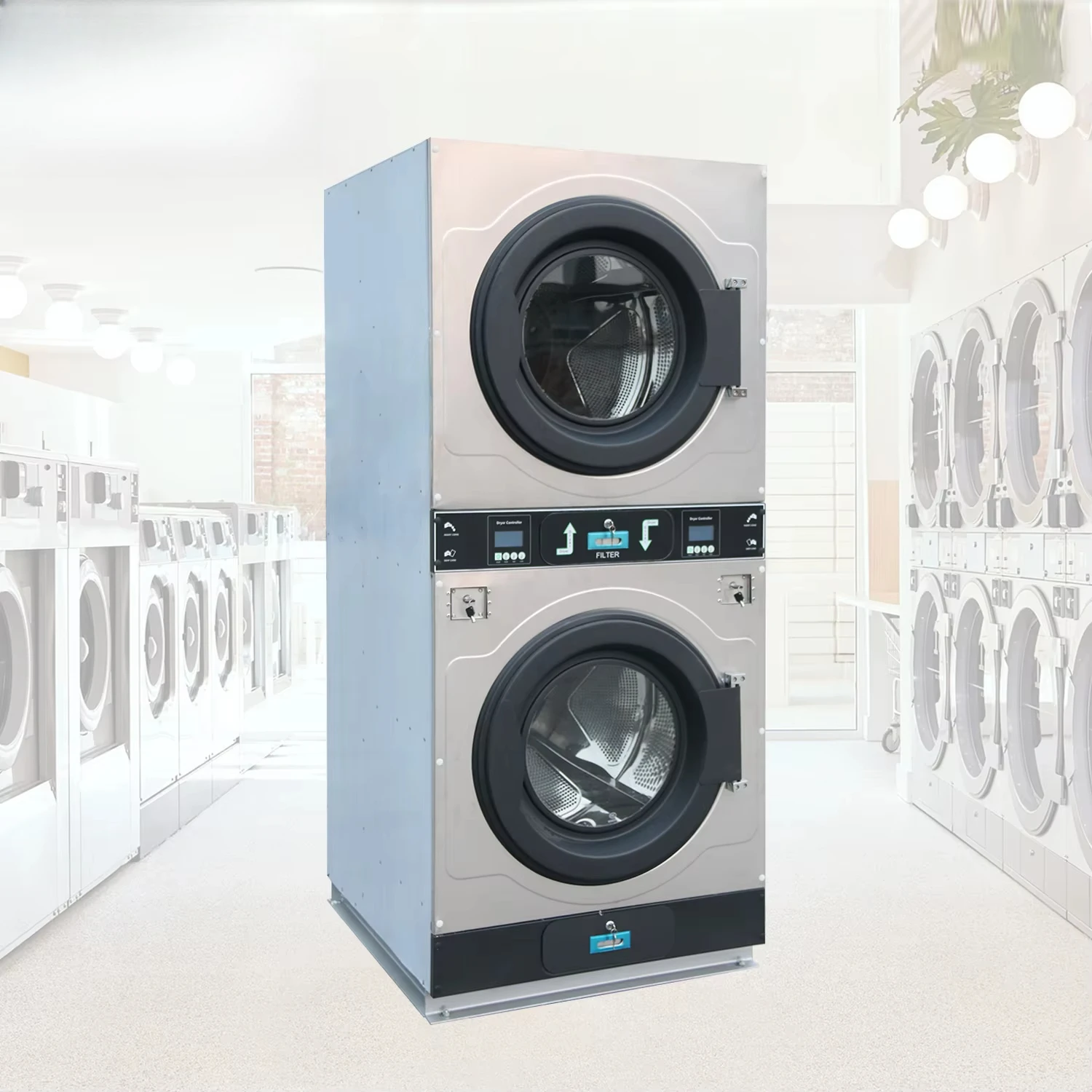 Designed Self-service High Quality Commercial Laundry Double Drying Machines  Laundromat/Hotel Business