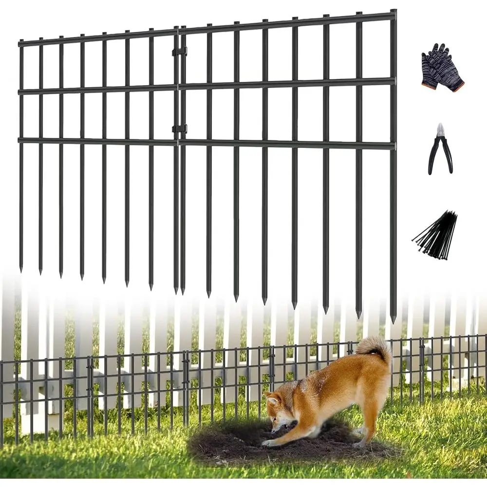 

25 Pack Garden Animal Barrier ence, 17in (H) X 27t (L) No Dig ence, Rustproo Metal Garden encing Bordere, Decorative encing Pane