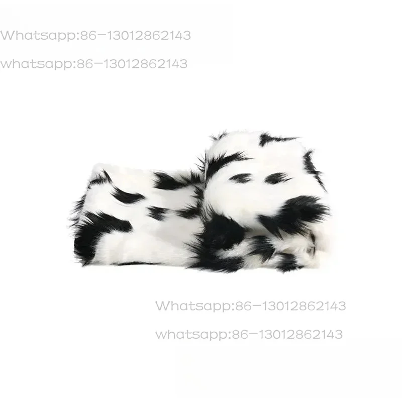 Black and White Striped Fur Towel Bedside Blanket