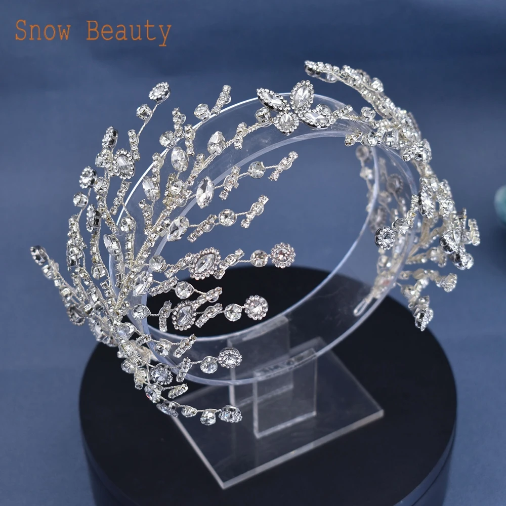 DZ014 diadema nupcial hecha a mano, accesorios para el cabello de boda, joyería de cristal, adornos para el cabello de novia, tocado de novia de diamantes de imitación